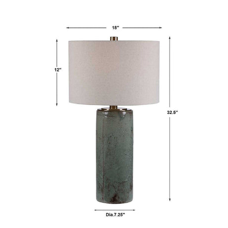 Modern European furniture - Rustic Blue Ceramic Table Lamp - www.oroa.com