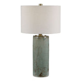 Modern European furniture - Rustic Blue Ceramic Table Lamp - www.oroa.com
