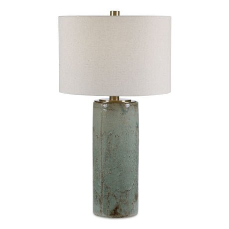 Modern European furniture - Rustic Blue Ceramic Table Lamp - www.oroa.com