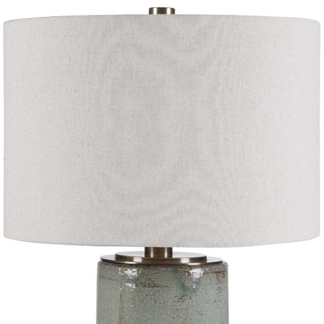 Modern European furniture - Rustic Blue Ceramic Table Lamp - www.oroa.com