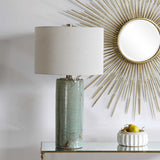 Modern European furniture - Rustic Blue Ceramic Table Lamp - www.oroa.com
