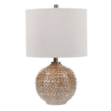 Modern European furniture - Wavy Ribbed Ceramic Table Lamp - www.oroa.com
