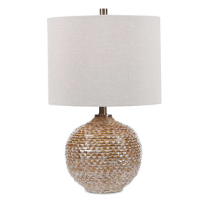 Wavy Ribbed Ceramic Table Lamp by Uttermost Lagos