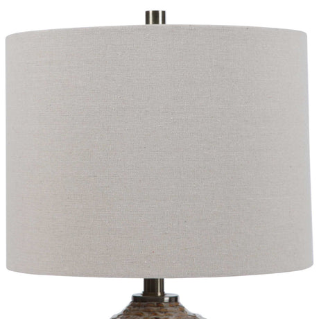 Modern European furniture - Wavy Ribbed Ceramic Table Lamp - www.oroa.com