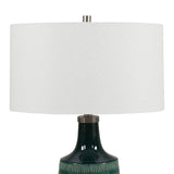 Carved Teal Ceramic Table Lamp | Uttermost Scouts