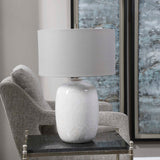 White Drip Ceramic Table Lamp | Uttermost Winterscape