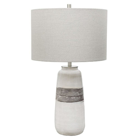 Modern European furniture - Textured Oval Ceramic Table Lamp - www.oroa.com
