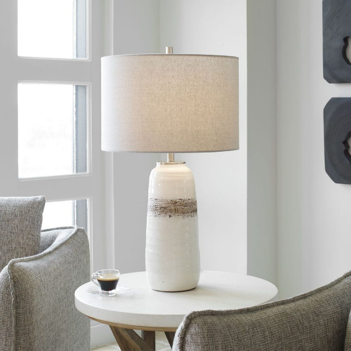   Textured Oval Ceramic Table Lamp | Oroa.com
