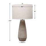 Modern European furniture - Crackled Gray Ceramic Table Lamp - www.oroa.com