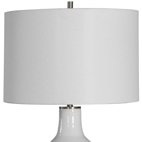 Crackled White Ceramic Table Lamp | Uttermost Dakota