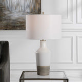 Crackled White Ceramic Table Lamp | Uttermost Dakota