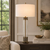 Cylindrical Clear Glass Table Lamp | Uttermost Anmer