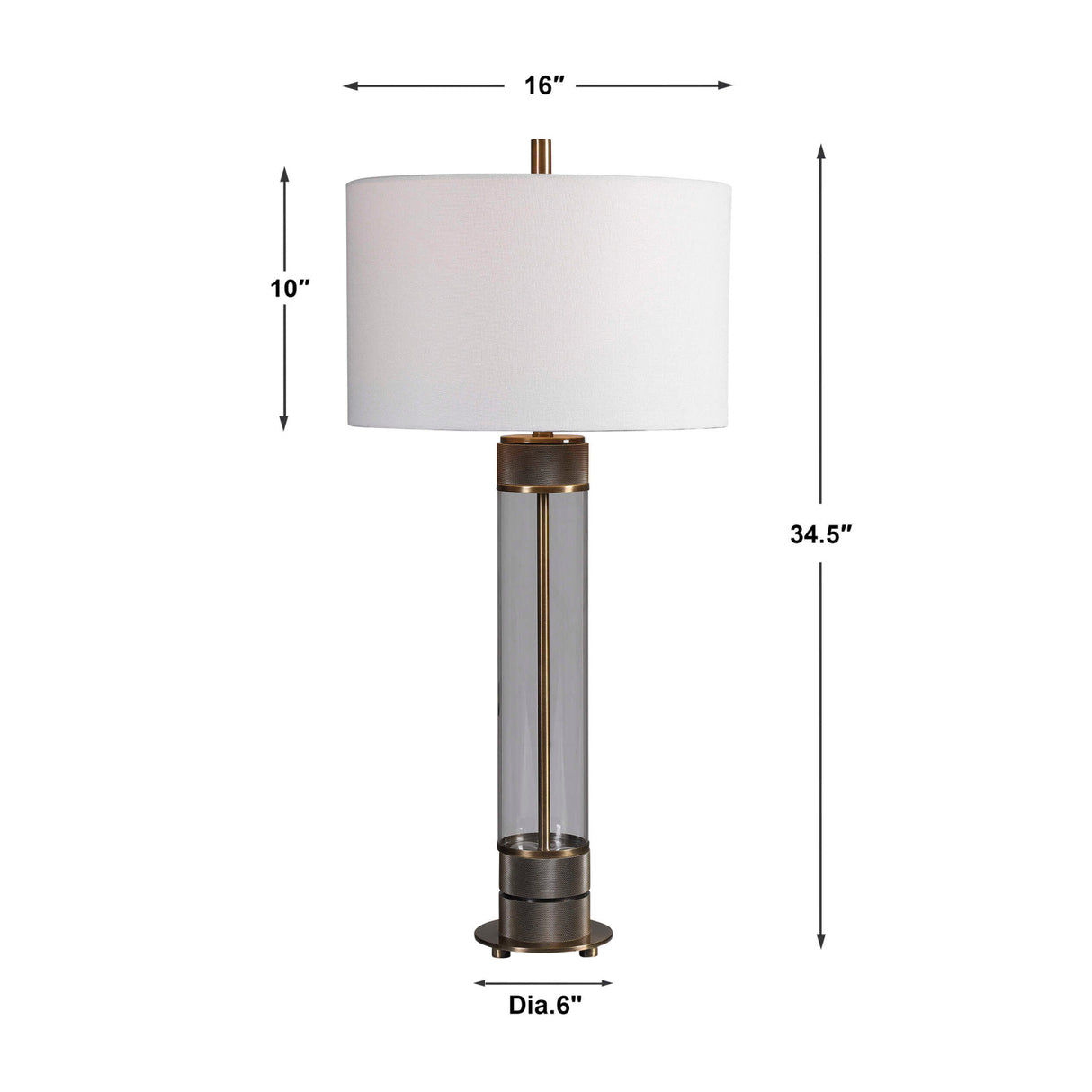   Cylindrical Clear Glass Table Lamp | Oroa.com