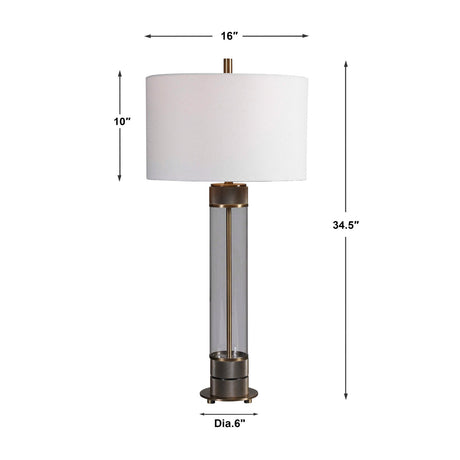 Cylindrical Clear Glass Table Lamp | Uttermost Anmer