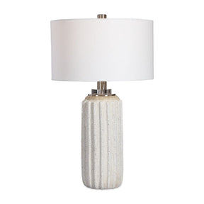 Modern European furniture - Cream Crackled Ceramic Table Lamp by Uttermost Azariah - www.oroa.com
