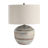 Modern European furniture - Earth-Toned Ceramic Table Lamp - www.oroa.com