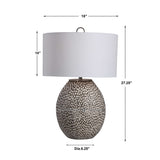 Pitted Gray Ceramic Table Lamp | Uttermost Cyprien