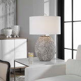 Pitted Gray Ceramic Table Lamp | Uttermost Cyprien