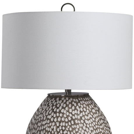 Pitted Gray Ceramic Table Lamp | Uttermost Cyprien
