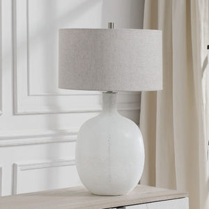   Mottled White Glass Table Lamp | Oroa.com
