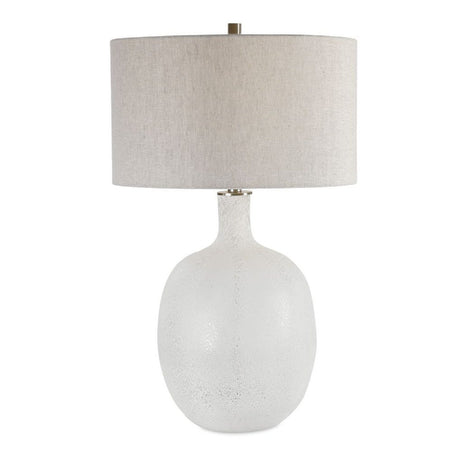 Mottled White Glass Table Lamp | Uttermost Whiteout