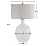 Mottled White Glass Table Lamp | Uttermost Whiteout