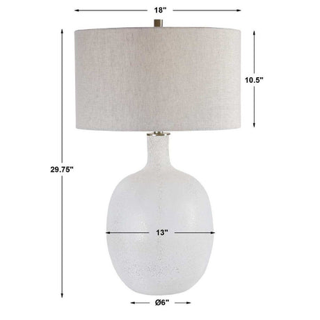 Mottled White Glass Table Lamp | Uttermost Whiteout