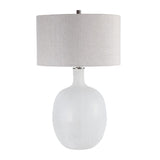 Mottled White Glass Table Lamp | Uttermost Whiteout