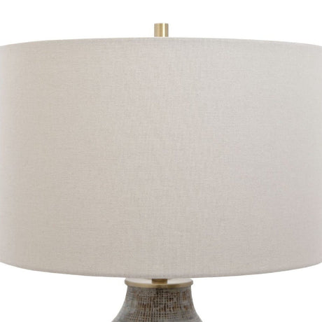Modern European furniture - Gray Textured Ceramic Table Lamp - www.oroa.com