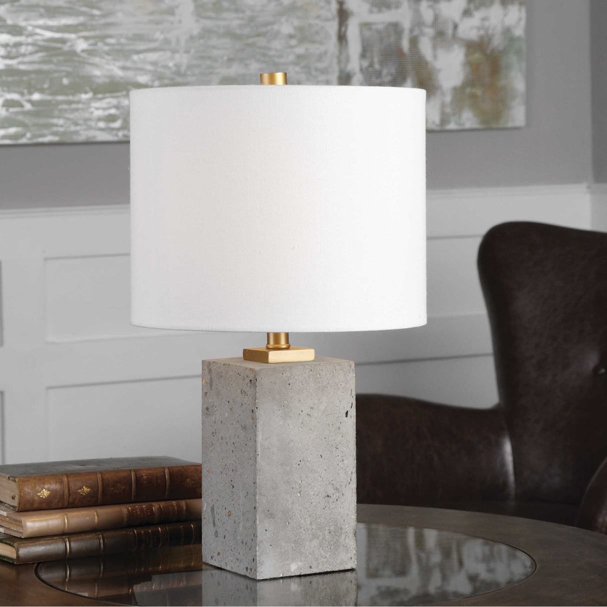 Modern European furniture - Stained Concrete Accent Lamp - www.oroa.com