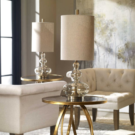 Wavy Amber Glass Buffet Lamp | Uttermost Formoso