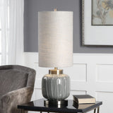 Gray Embossed Ceramic Buffet Lamp | Uttermost Zahlia