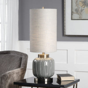   Gray Embossed Ceramic Buffet Lamp | Oroa.com
