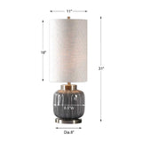 Gray Embossed Ceramic Buffet Lamp | Uttermost Zahlia