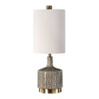Modern European furniture - Gray Embossed Ceramic Table Lamp - www.oroa.com