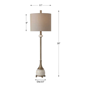  Polished White Marble Buffet Lamp | Oroa.com