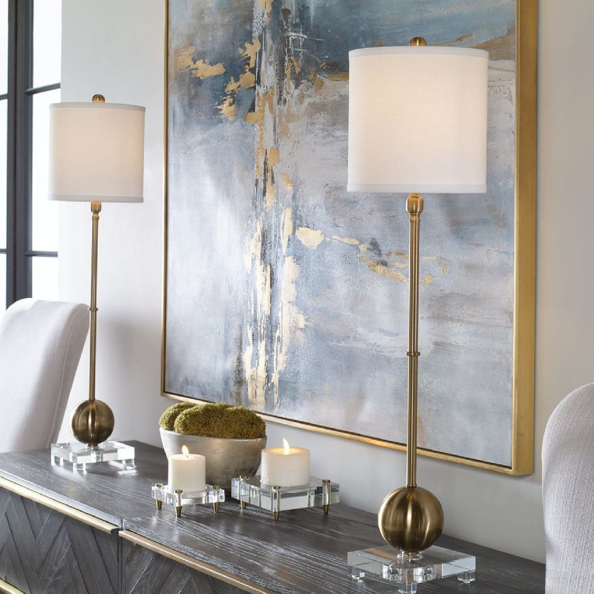   Brushed Brass Buffet Lamp | Oroa.com