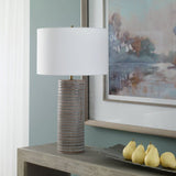 Frosted Gray Ceramic Table Lamp | Uttermost Monolith