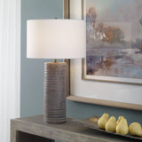 Frosted Gray Ceramic Table Lamp | Uttermost Monolith