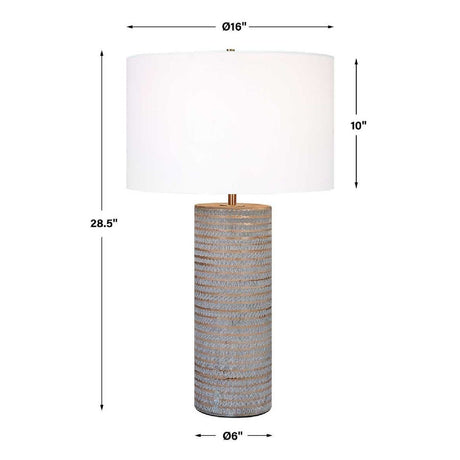 Frosted Gray Ceramic Table Lamp | Uttermost Monolith