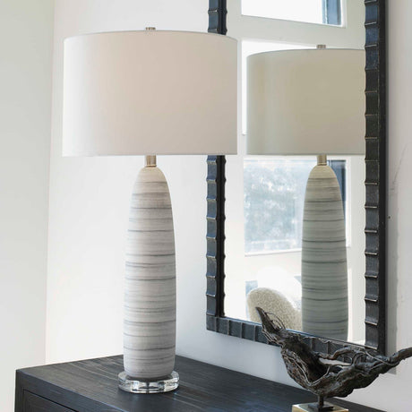 White Glazed Ceramic Table Lamp | Uttermost Levadia