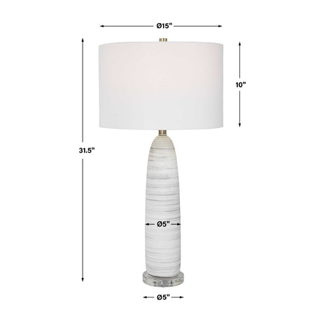 White Glazed Ceramic Table Lamp | Uttermost Levadia