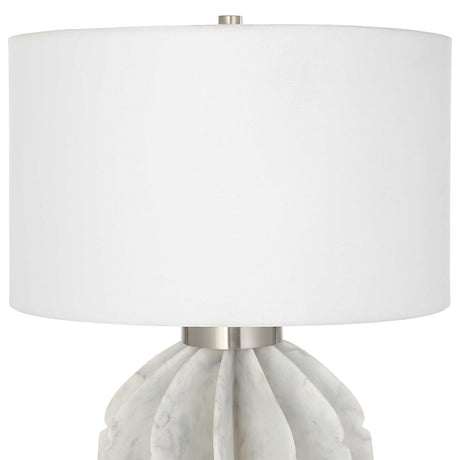 Modern European furniture - White Marble Look Table Lamp - www.oroa.com