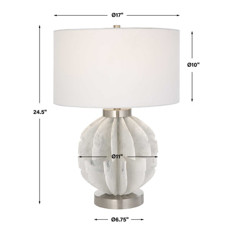 Modern European furniture - White Marble Look Table Lamp - www.oroa.com