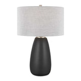 Satin Black Ceramic Table Lamp | Uttermost Twilight