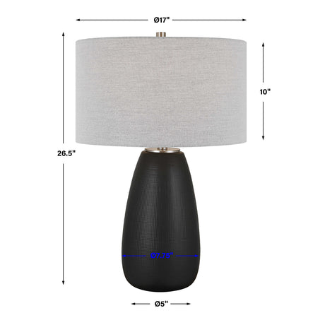 Satin Black Ceramic Table Lamp | Uttermost Twilight