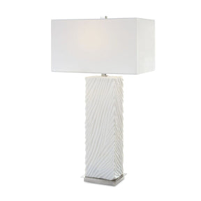Modern European furniture - Carved White Stone Table Lamp by Uttermost Pillar - www.oroa.com