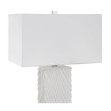 Carved White Stone Table Lamp | Uttermost Pillar