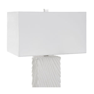   Carved White Stone Table Lamp | Oroa.com