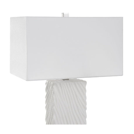Carved White Stone Table Lamp | Uttermost Pillar